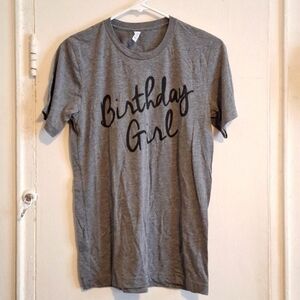 Birthday girl tee shirt gray basic tee
